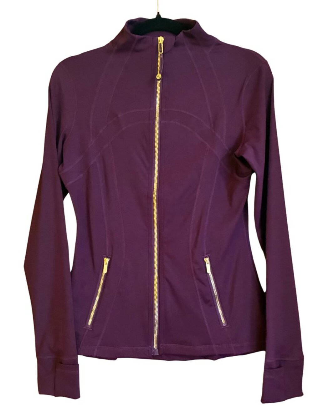 Lululemon Define Jacket Women's 8 Deep Plum Gold Zip Full Zip Athletic Yoga